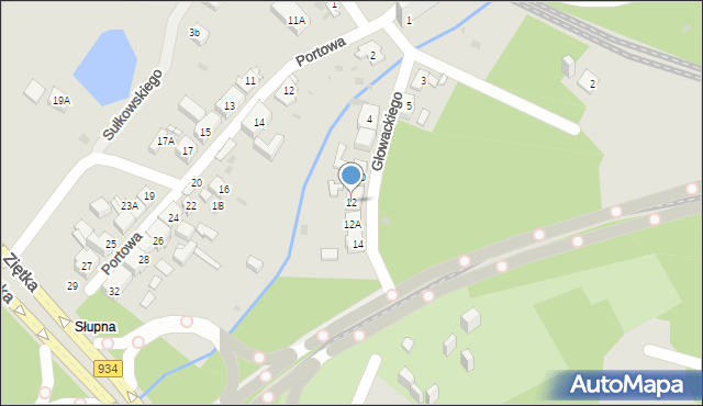 Mysłowice, Głowackiego Bartosza, 12, mapa Mysłowice