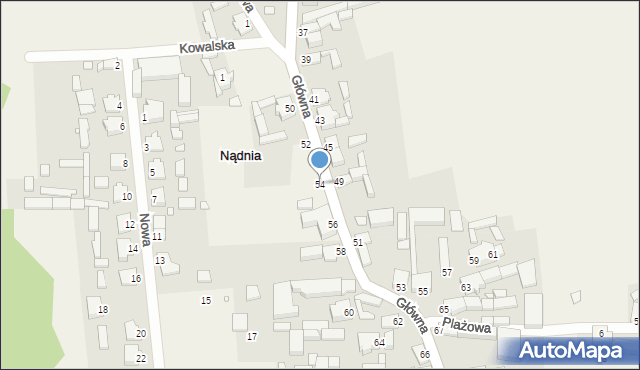 Nądnia, Główna, 54, mapa Nądnia