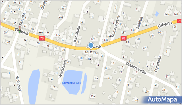 Nakło Śląskie, Główna, 82, mapa Nakło Śląskie