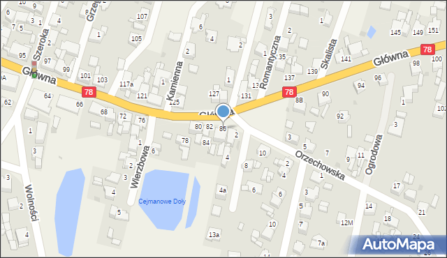 Nakło Śląskie, Główna, 86, mapa Nakło Śląskie