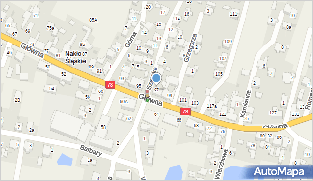 Nakło Śląskie, Główna, 97, mapa Nakło Śląskie