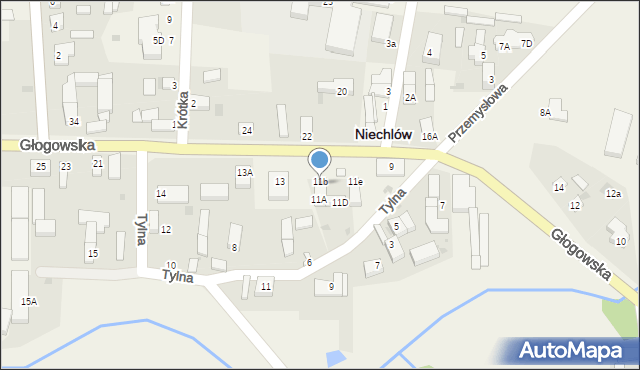 Niechlów, Głogowska, 11C, mapa Niechlów