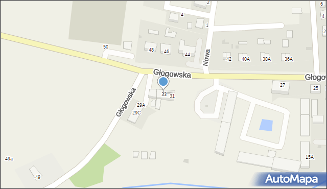 Niechlów, Głogowska, 33, mapa Niechlów