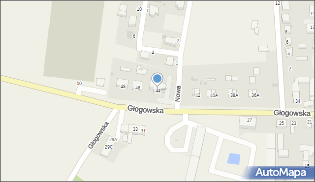 Niechlów, Głogowska, 44, mapa Niechlów