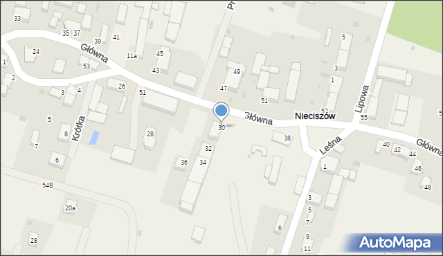 Nieciszów, Główna, 30, mapa Nieciszów