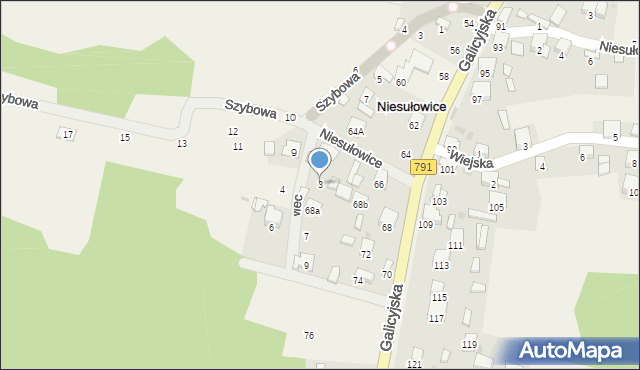 Niesułowice, Głębowiec, 3, mapa Niesułowice