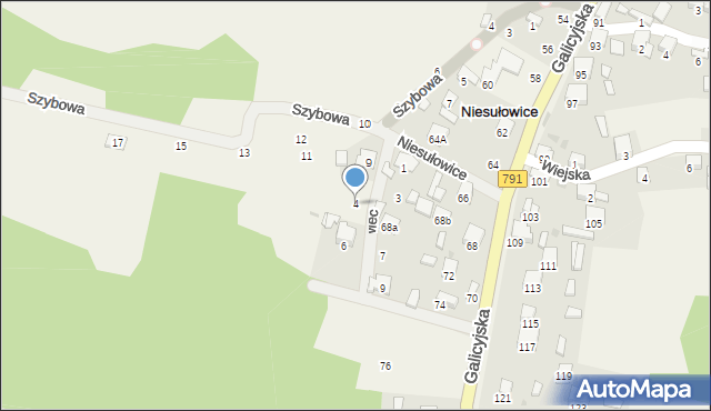Niesułowice, Głębowiec, 4, mapa Niesułowice