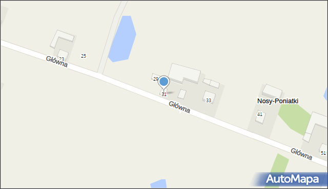 Nosy-Poniatki, Główna, 31, mapa Nosy-Poniatki