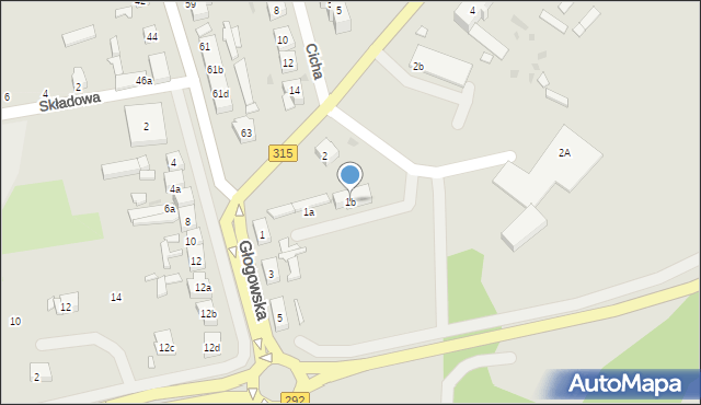 Nowa Sól, Głogowska, 1b, mapa Nowa Sól