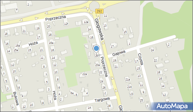 Nowa Sól, Głogowska, 20, mapa Nowa Sól