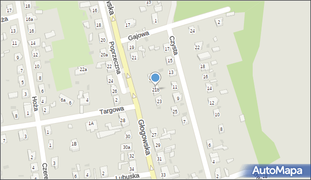 Nowa Sól, Głogowska, 21b, mapa Nowa Sól