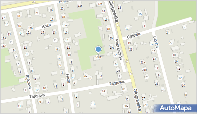 Nowa Sól, Głogowska, 22a, mapa Nowa Sól