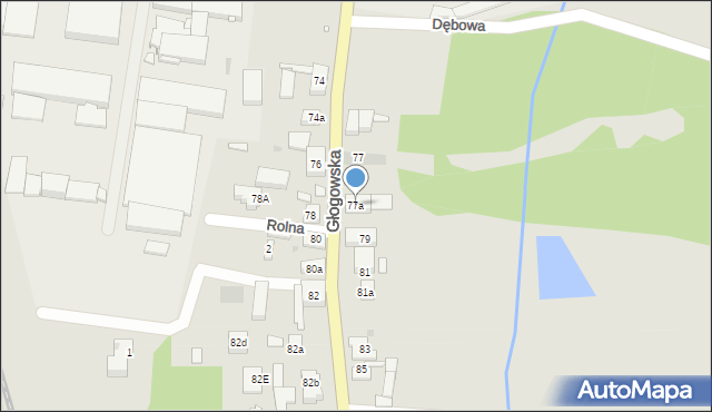 Nowa Sól, Głogowska, 77a, mapa Nowa Sól