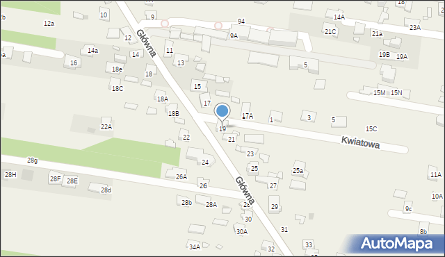 Nowa Wieś, Główna, 19, mapa Nowa Wieś