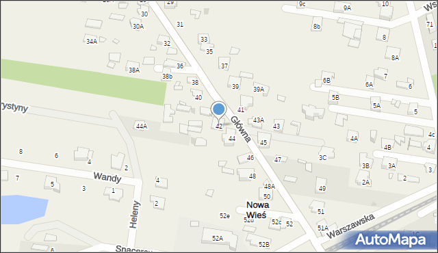 Nowa Wieś, Główna, 42, mapa Nowa Wieś