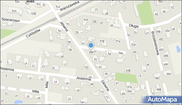 Nowa Wieś, Główna, 59A, mapa Nowa Wieś