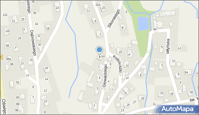 Nowa Wieś, Głowackiego Bartosza, 9, mapa Nowa Wieś