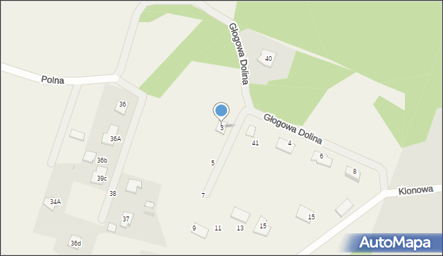Nowa Wieś, Głogowa Dolina, 3, mapa Nowa Wieś