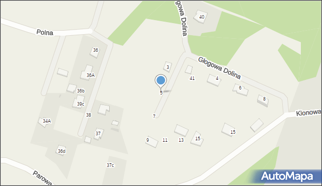 Nowa Wieś, Głogowa Dolina, 5, mapa Nowa Wieś