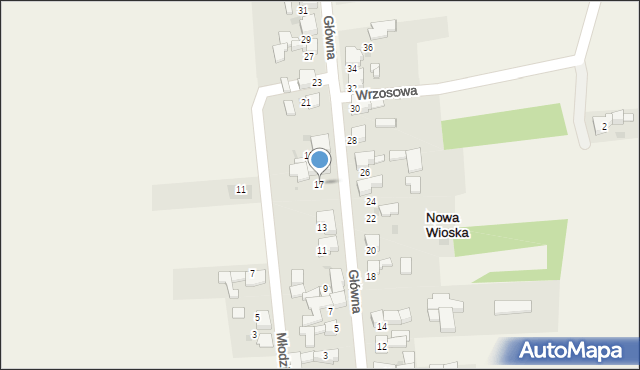 Nowa Wioska, Główna, 17, mapa Nowa Wioska