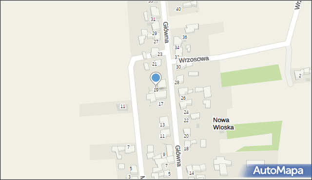 Nowa Wioska, Główna, 19, mapa Nowa Wioska