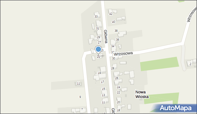 Nowa Wioska, Główna, 21, mapa Nowa Wioska