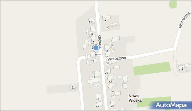 Nowa Wioska, Główna, 23, mapa Nowa Wioska