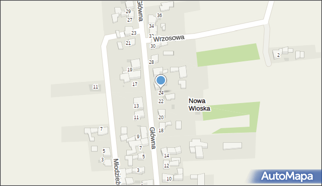 Nowa Wioska, Główna, 24, mapa Nowa Wioska