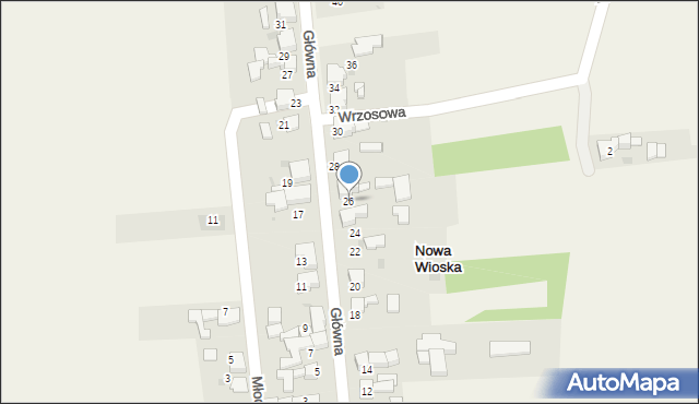 Nowa Wioska, Główna, 26, mapa Nowa Wioska