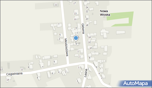 Nowa Wioska, Główna, 3, mapa Nowa Wioska