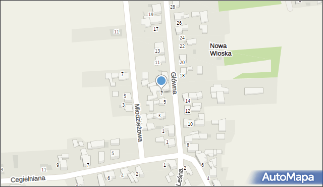 Nowa Wioska, Główna, 7, mapa Nowa Wioska