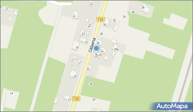 Nowe Chrusty, Główna, 22, mapa Nowe Chrusty