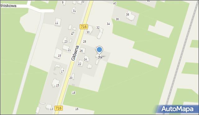 Nowe Chrusty, Główna, 26a, mapa Nowe Chrusty