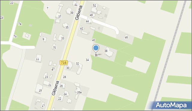 Nowe Chrusty, Główna, 36, mapa Nowe Chrusty