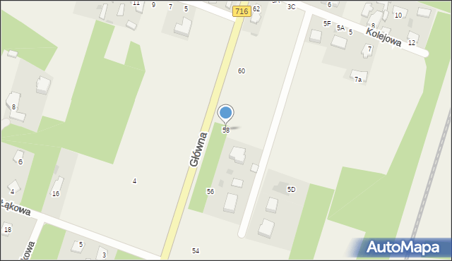 Nowe Chrusty, Główna, 58, mapa Nowe Chrusty