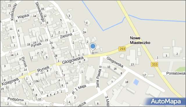 Nowe Miasteczko, Głogowska, 11, mapa Nowe Miasteczko
