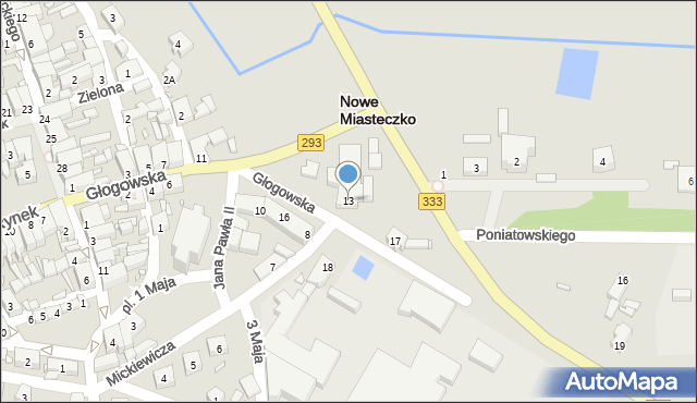 Nowe Miasteczko, Głogowska, 13, mapa Nowe Miasteczko