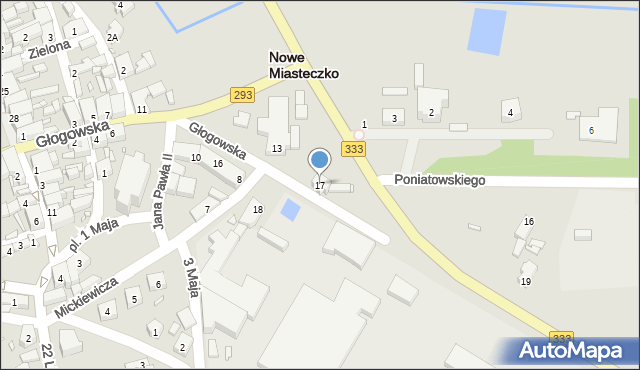 Nowe Miasteczko, Głogowska, 17, mapa Nowe Miasteczko