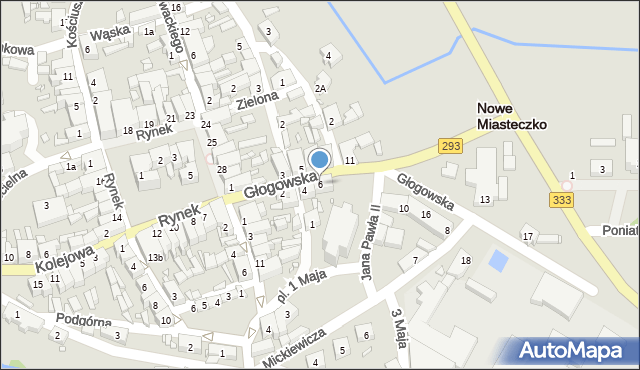 Nowe Miasteczko, Głogowska, 6, mapa Nowe Miasteczko