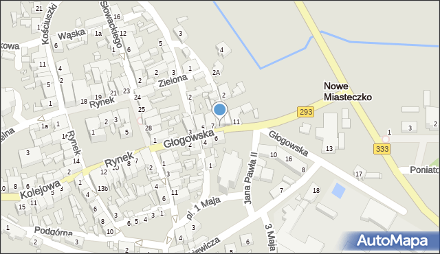 Nowe Miasteczko, Głogowska, 9, mapa Nowe Miasteczko