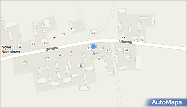 Nowe Nadratowo, Główna, 36, mapa Nowe Nadratowo
