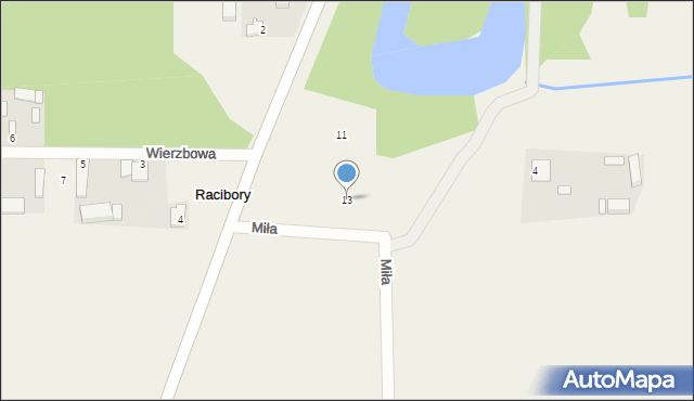 Nowe Racibory, Główna, 13, mapa Nowe Racibory