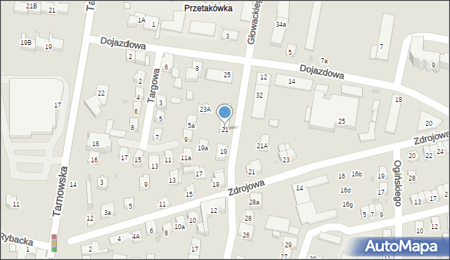 Nowy Sącz, Głowackiego Bartosza, 21, mapa Nowego Sącza