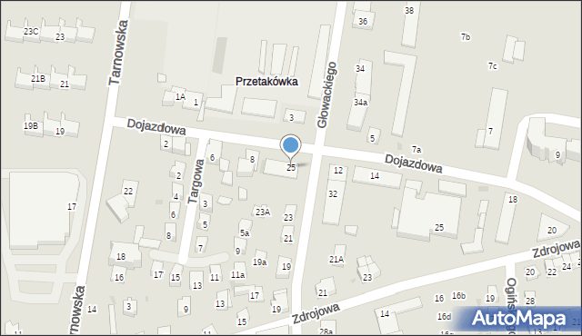 Nowy Sącz, Głowackiego Bartosza, 25, mapa Nowego Sącza