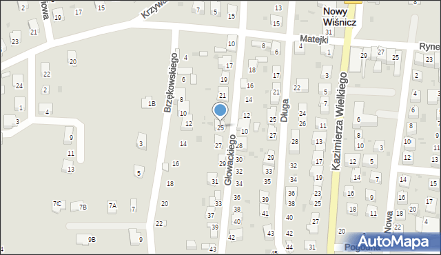 Nowy Wiśnicz, Głowackiego Bartosza, 25, mapa Nowy Wiśnicz