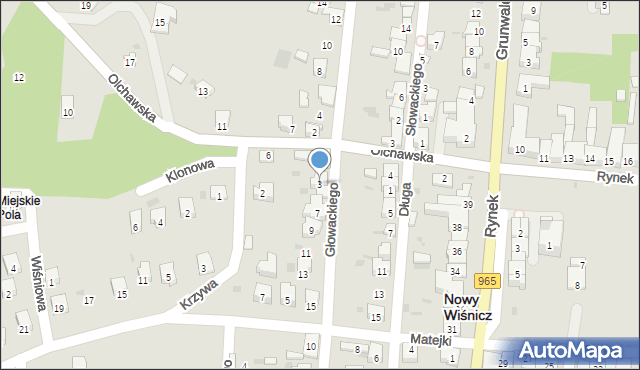 Nowy Wiśnicz, Głowackiego Bartosza, 3, mapa Nowy Wiśnicz