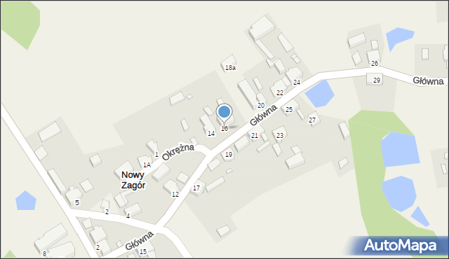 Nowy Zagór, Główna, 16, mapa Nowy Zagór