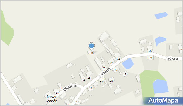 Nowy Zagór, Główna, 18a, mapa Nowy Zagór