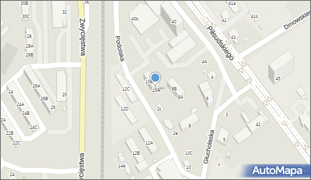 Nysa, Głuchołaska, 10A, mapa Nysy