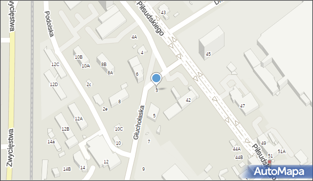 Nysa, Głuchołaska, 3, mapa Nysy